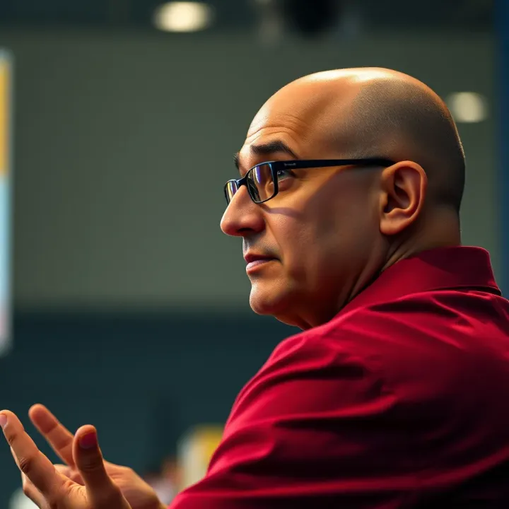 Satya Nadella addressing an audience during a technology conference