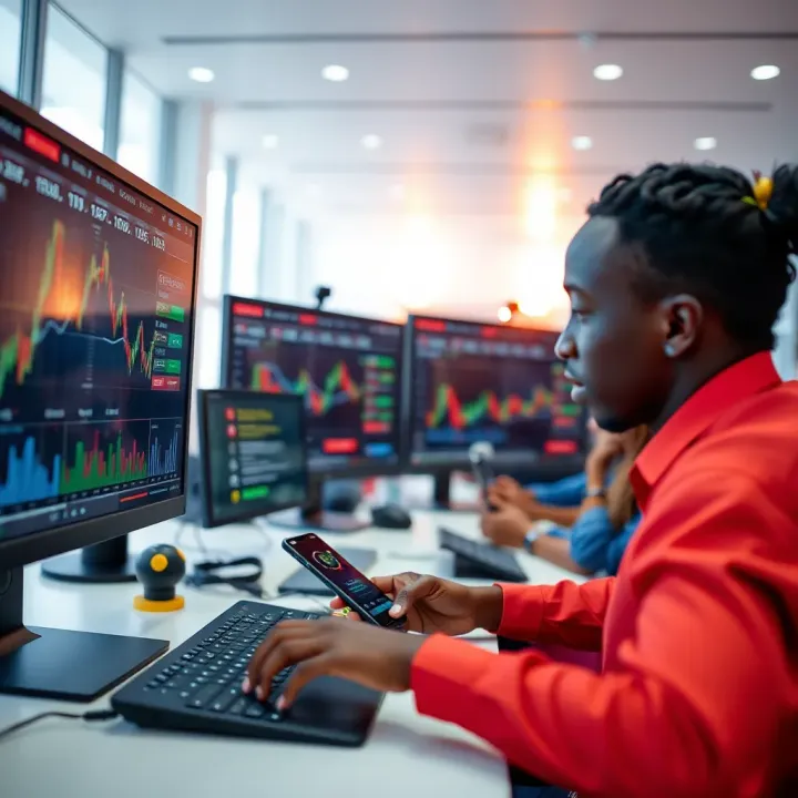 Safe online trading environment with security icons and successful navigation through Quotex platform