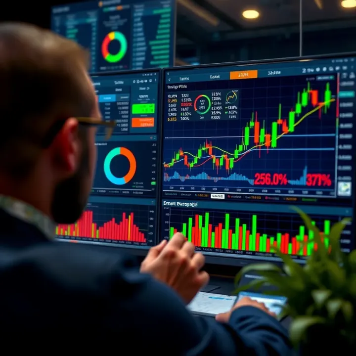 Graphical representation of risk management strategies and trading analytics on SmartTrader