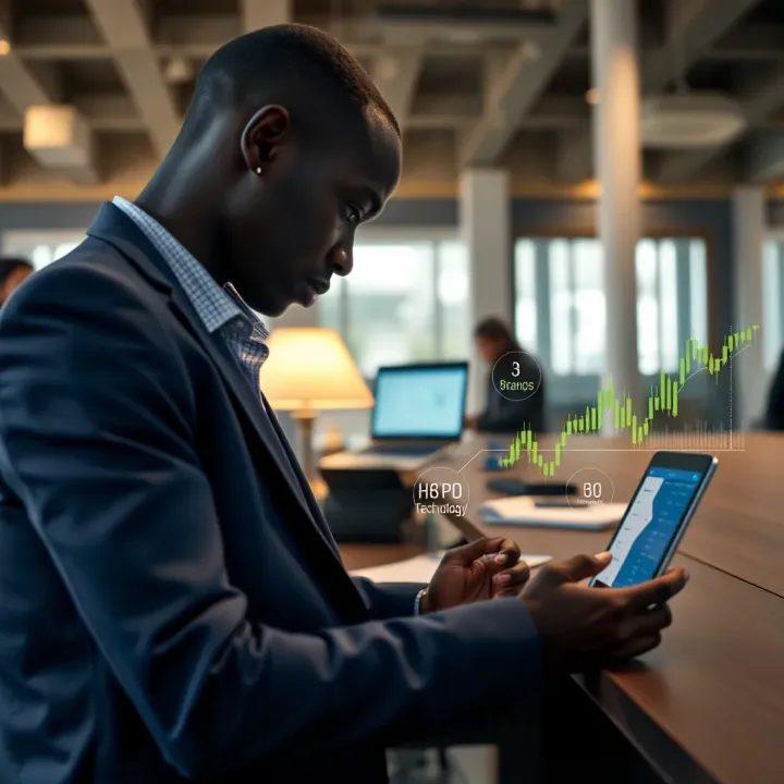 Technology and Regulation in Kenyan Pocket Brokerage Services Conceptual graphic illustrating technology integration and regulatory compliance in Kenya's pocket broker services