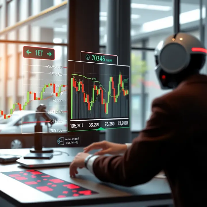 Diagram illustrating automated trading bot executing trades based on algorithmic strategies