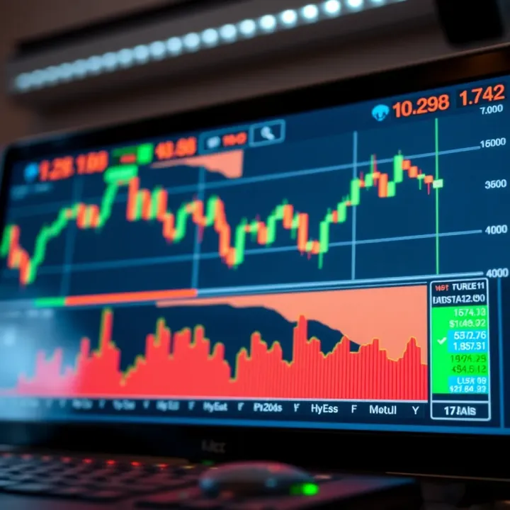 Digital screen showing live forex market charts and currency pairs for trading