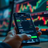 Mobile device displaying TradingView interface with customizable chart settings and alert notifications