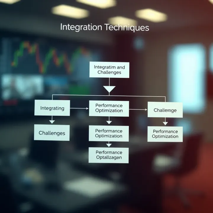 Flowchart showing integration methods, common challenges, and performance optimization techniques in deriv