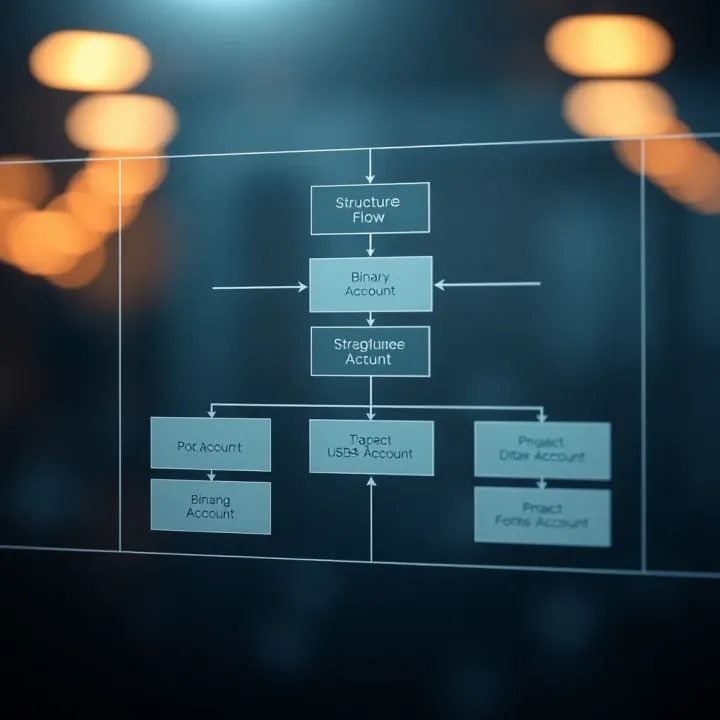 Diagram illustrating the structure and flow of a binary account in financial trading