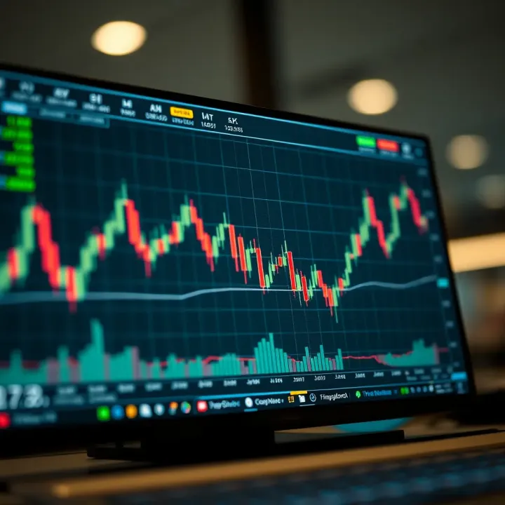 Graph showing the automated execution of trades in a digital forex trading platform