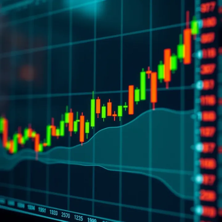 Bullish candlestick chart displaying a series of upward price movements with green candles