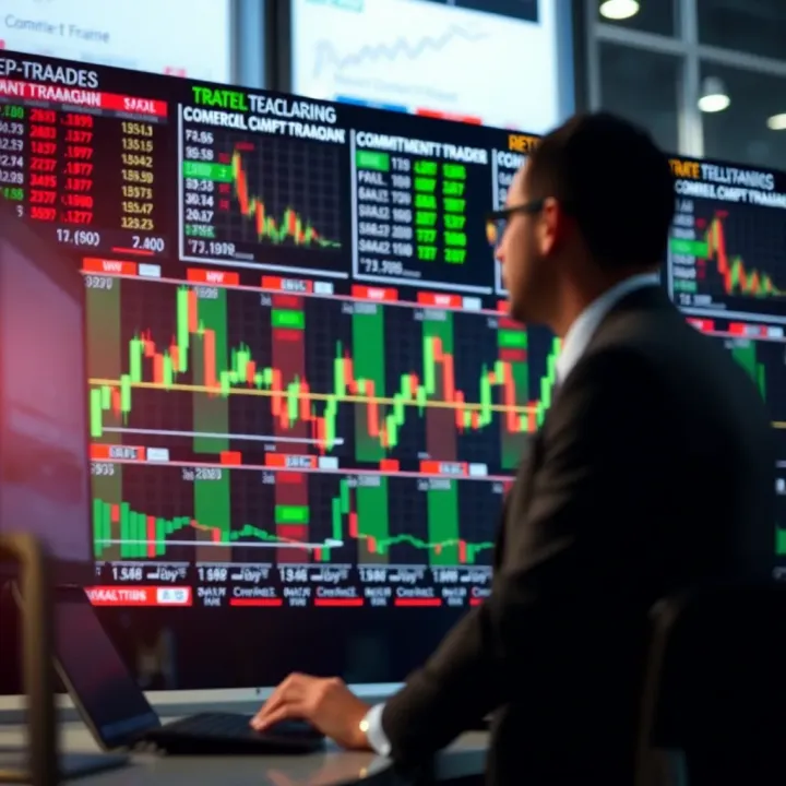 Trader Position Categories in the Commitment of Traders Report Chart showing positions held by commercial, non-commercial, and retail traders in financial markets