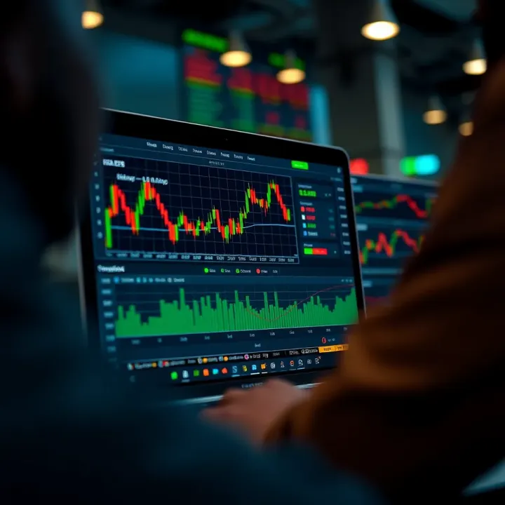 User interface of D Trader showing financial charts and trading tools for market analysis