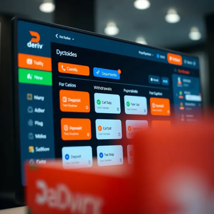 Deriv Cashier platform interface showing options for deposits and withdrawals tailored for Kenyan traders