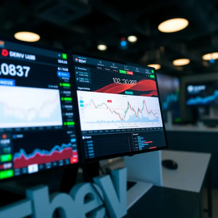 Dashboard interface showcasing Deriv Hub trading options and analytics
