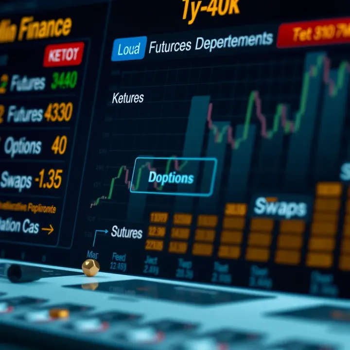 Diagram illustrating various types of financial derivative instruments such as futures, options, and swaps in a Kenyan market context