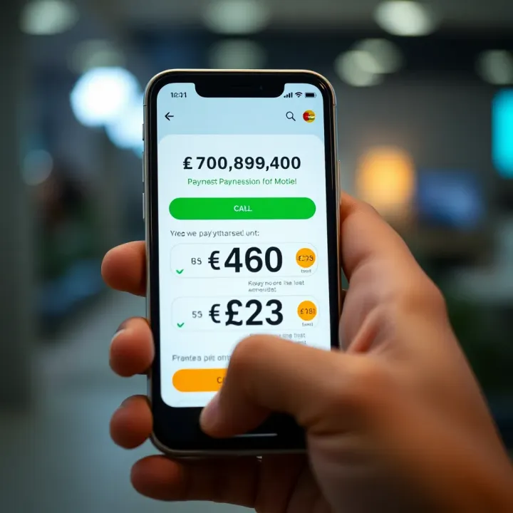 Mobile phone displaying a digital payment transaction screen with Kenyan currency icons