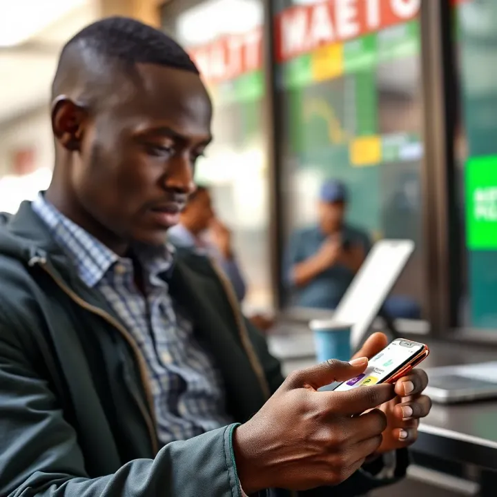 Kenyan trader using mobile phone to fund forex account via M-Pesa
