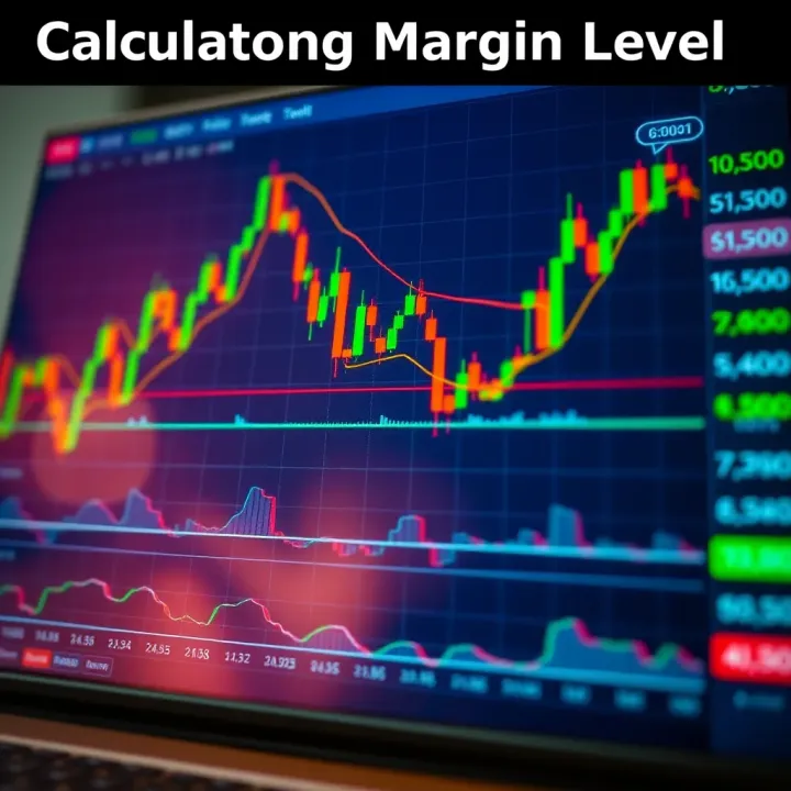 Chart showing the calculation of margin level in forex trading with account balance, used margin, and free margin
