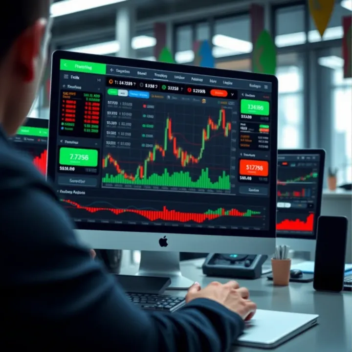 User interface of SmartTrader platform showing various trading options and charts