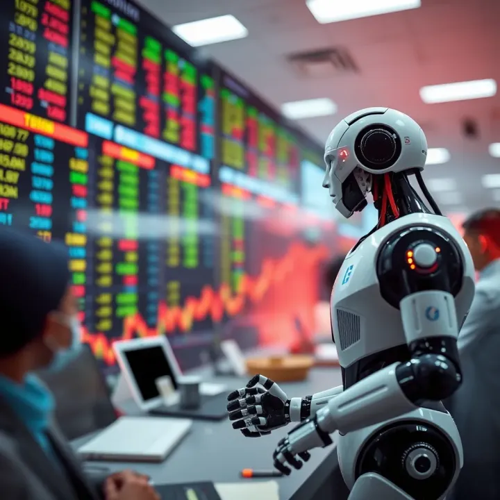 Representation of Kenyan stock market with digital tools symbolizing integration of trading robots and regulatory frameworks