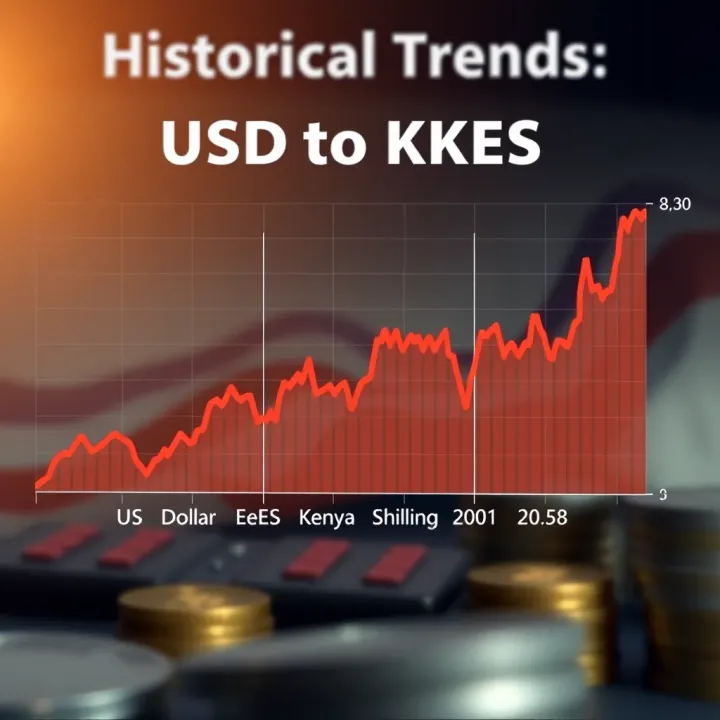 Graph illustrating the historical exchange rate trends between US Dollar and Kenyan Shilling