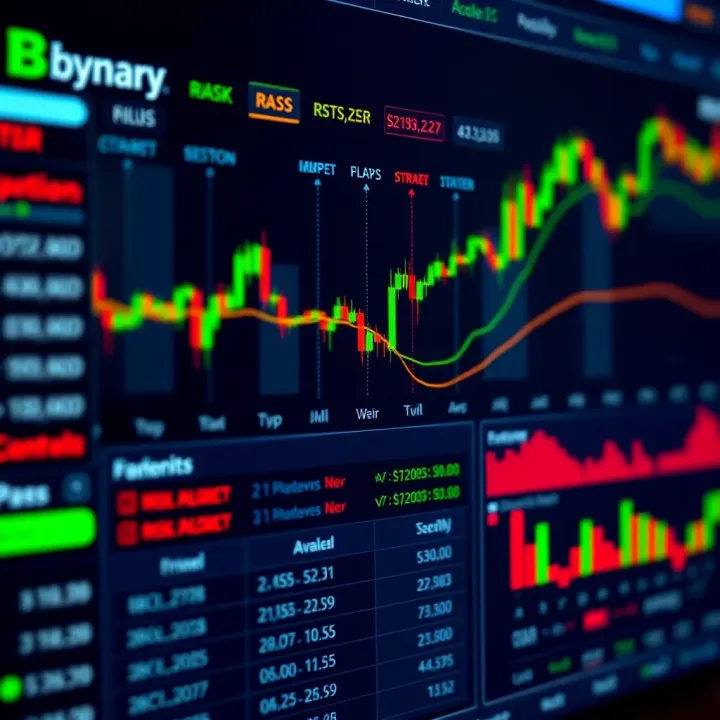 Binary.com platform interface showing trading options and risk management tools